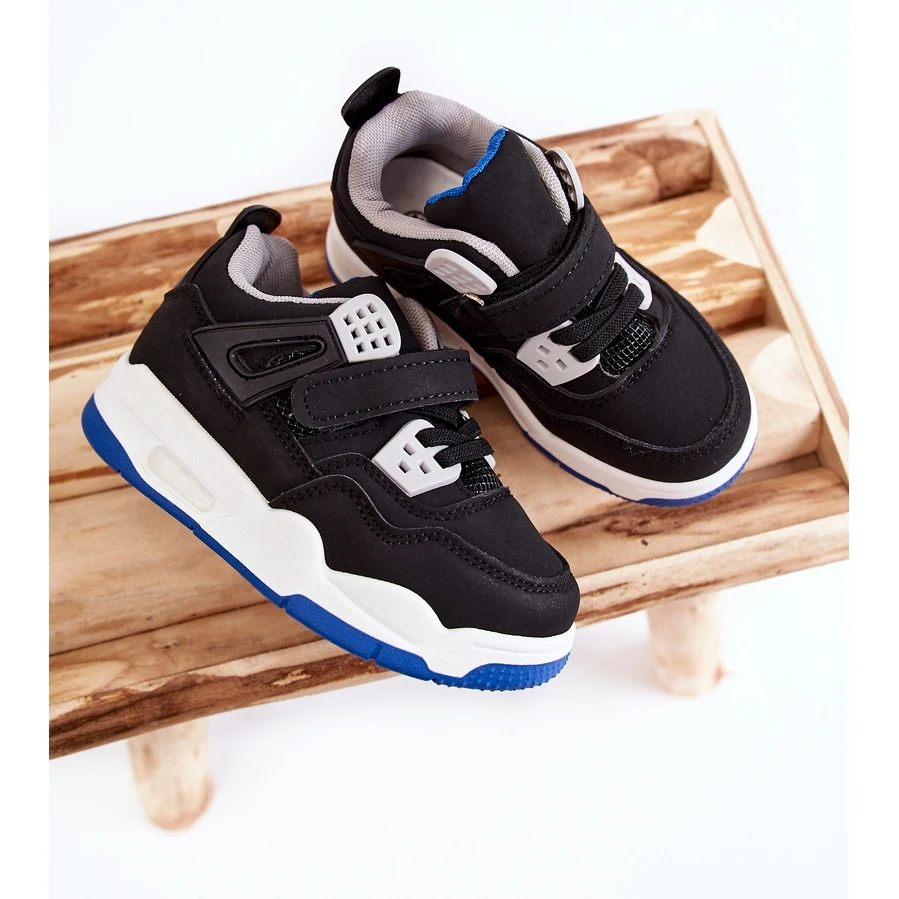 FR1 Chaussures De Sport En Cuir Pour Enfant Noir Et Marine Marisa Le Noir Bleu – Image 3