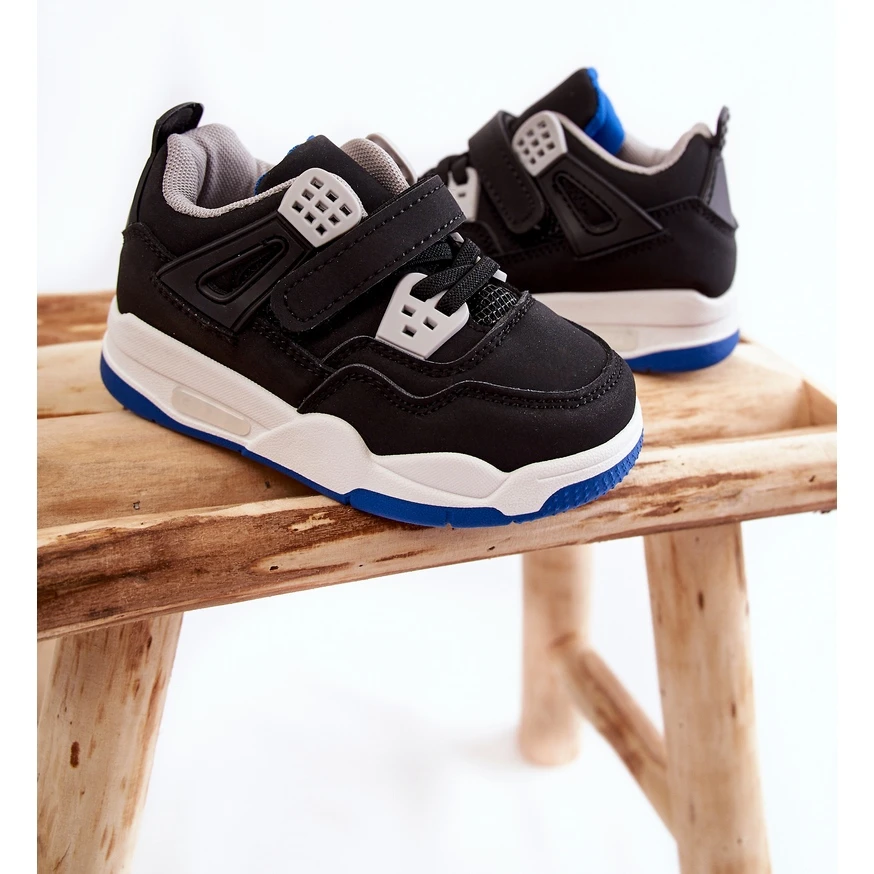 FR1 Chaussures De Sport En Cuir Pour Enfant Noir Et Marine Marisa Le Noir Bleu – Image 4