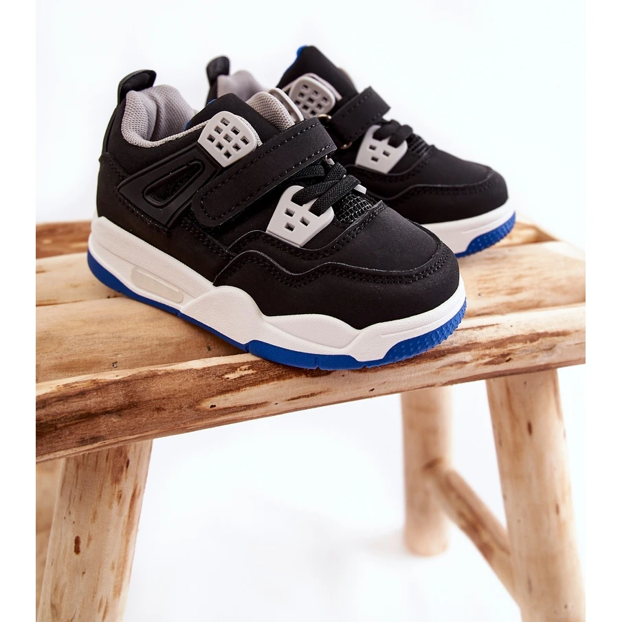FR1 Chaussures De Sport En Cuir Pour Enfant Noir Et Marine Marisa Le Noir Bleu – Image 5
