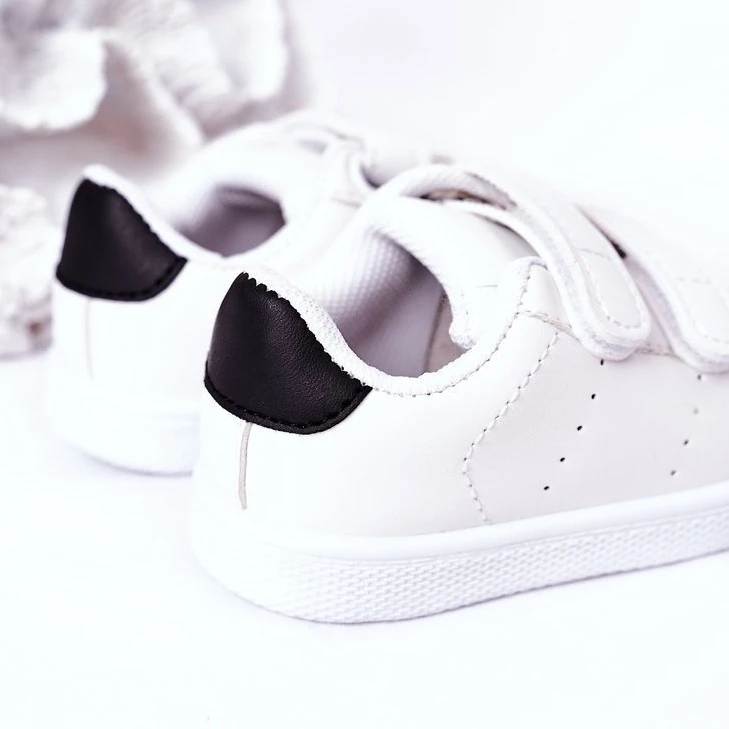 FR1 Sneakers California Noires Et Blanches Pour Enfants Avec Velcro Le Noir – Image 4