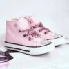 FRROCK Baskets Enfant Haute Rose Strass Smile
