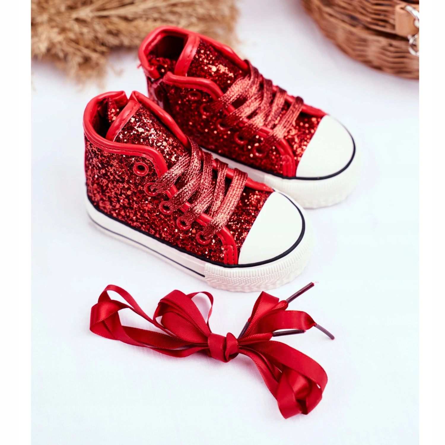 FRROCK Baskets Enfant High Shiny Red Ally Rouge – Image 5