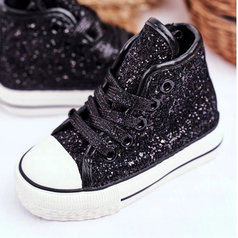 FRROCK Baskets Enfant Shiny High Black Ally Le Noir – Image 3