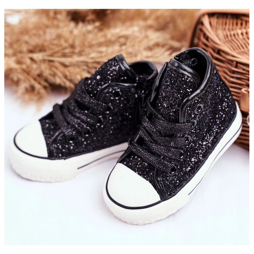FRROCK Baskets Enfant Shiny High Black Ally Le Noir – Image 4