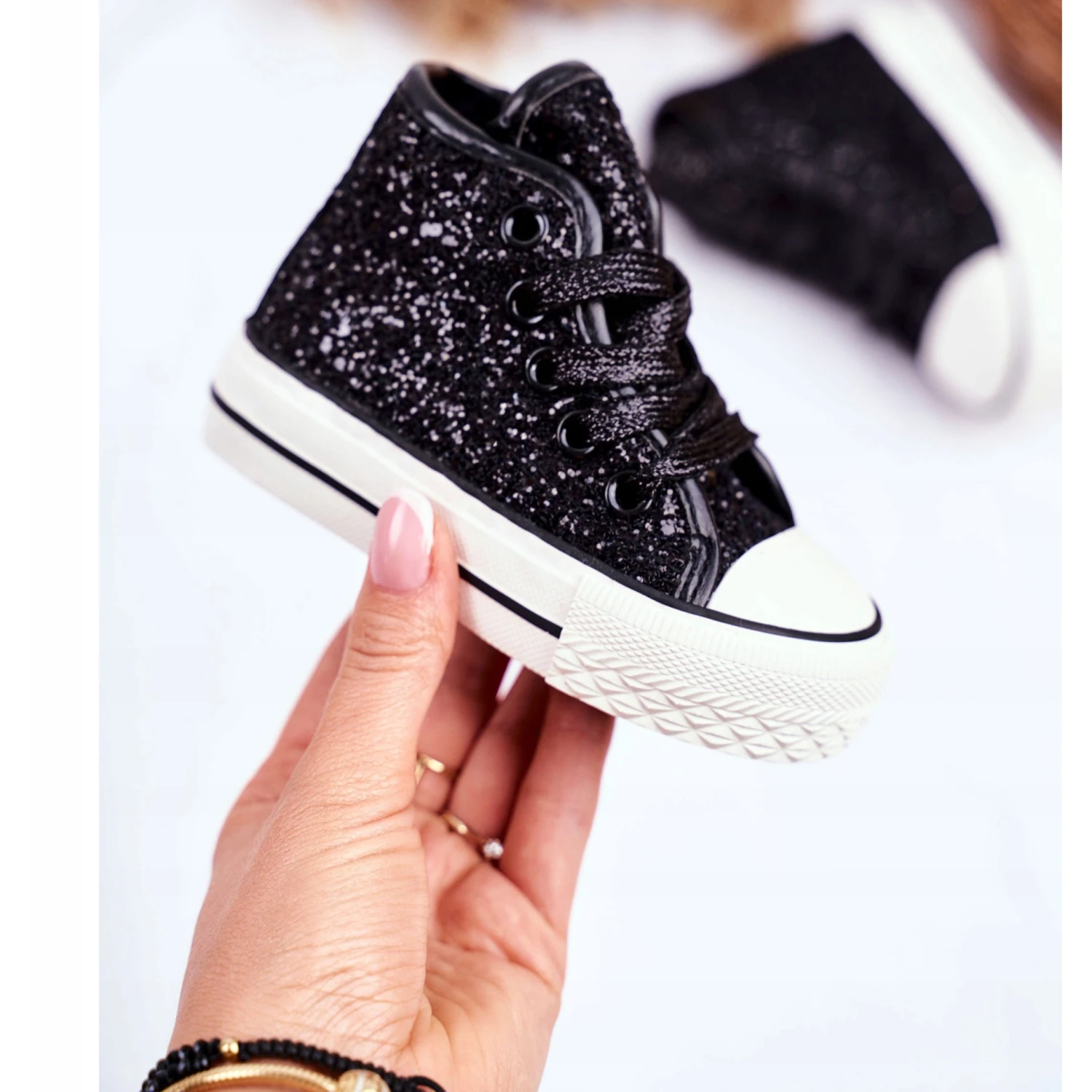 FRROCK Baskets Enfant Shiny High Black Ally Le Noir – Image 5