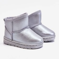 FRROCK Bottes De Neige Chaudes Argentées Pour Enfants Scooby Gris