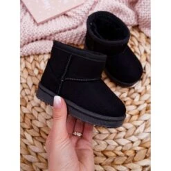 FRROCK Bottes De Neige Chaudes Noires Pour Enfants Gooby Le Noir