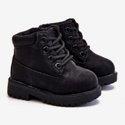 FRROCK Bottes De Trappeur Réchauffées Noires Pour Enfants Dexter Le Noir ['le Noir']