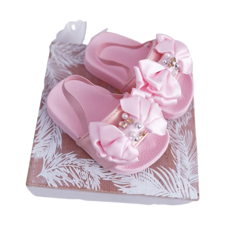 FRROCK Claquettes Enfant Fille Nœud Perle Rose Senari – Image 5