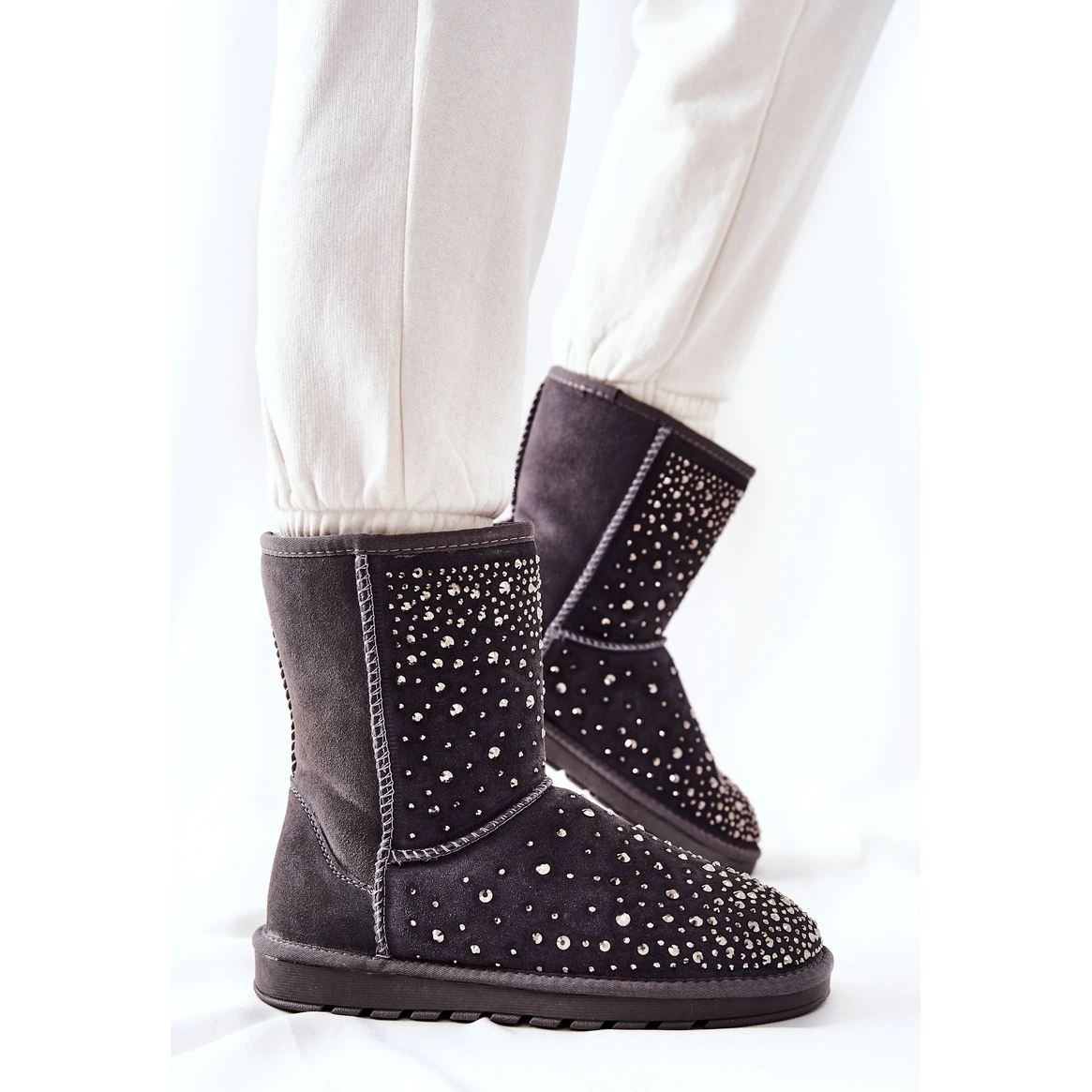 FS1 Mukluki Chaud Avec Jets Gris Mariella Argent – Image 3