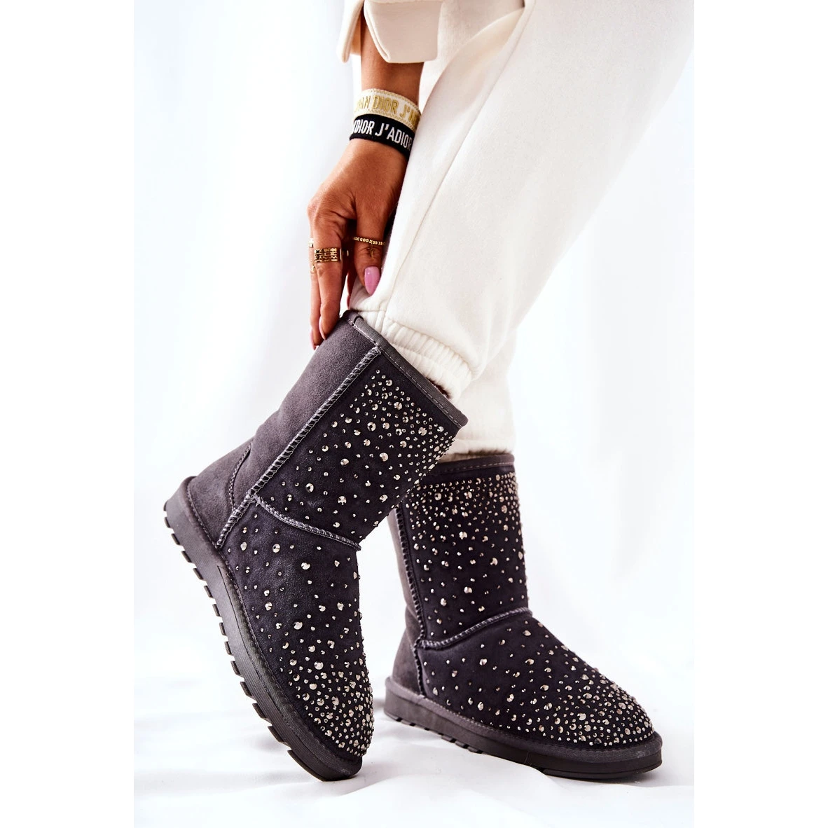 FS1 Mukluki Chaud Avec Jets Gris Mariella Argent – Image 4