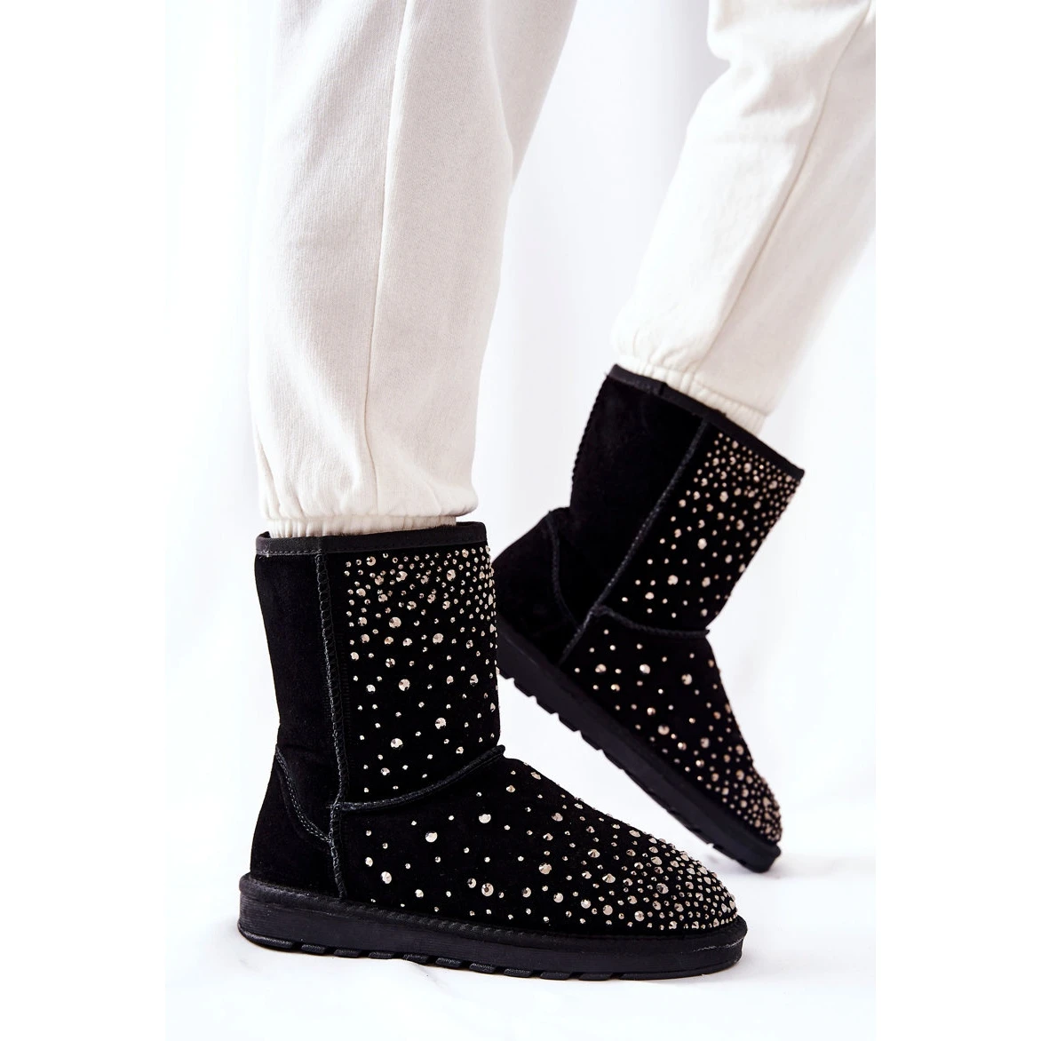 FS1 Mukluki Chaud Avec Jets Noir Mariella Le Noir Argent – Image 3