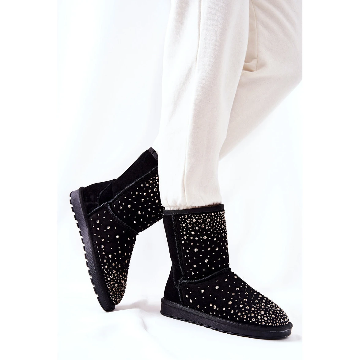 FS1 Mukluki Chaud Avec Jets Noir Mariella Le Noir Argent – Image 4