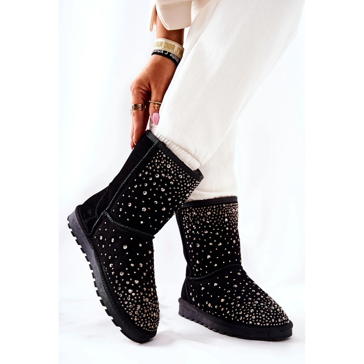 FS1 Mukluki Chaud Avec Jets Noir Mariella Le Noir Argent – Image 5