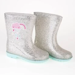 Galoches Argentées Shelovet High Glitter Pour Filles