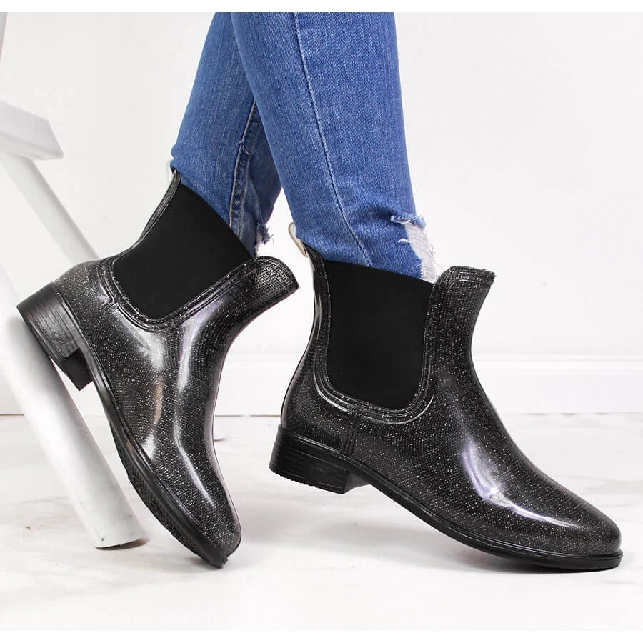 Galoches Femme Noir Et Argent, Noir Et Argent T.Sokolski Le Noir