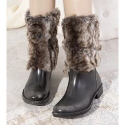 Galoches Grises Avec Fourrure De Corrales Brun