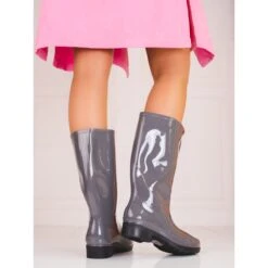 Galoches Grises Pour Femmes Avec Une Tige Haute Shelovet