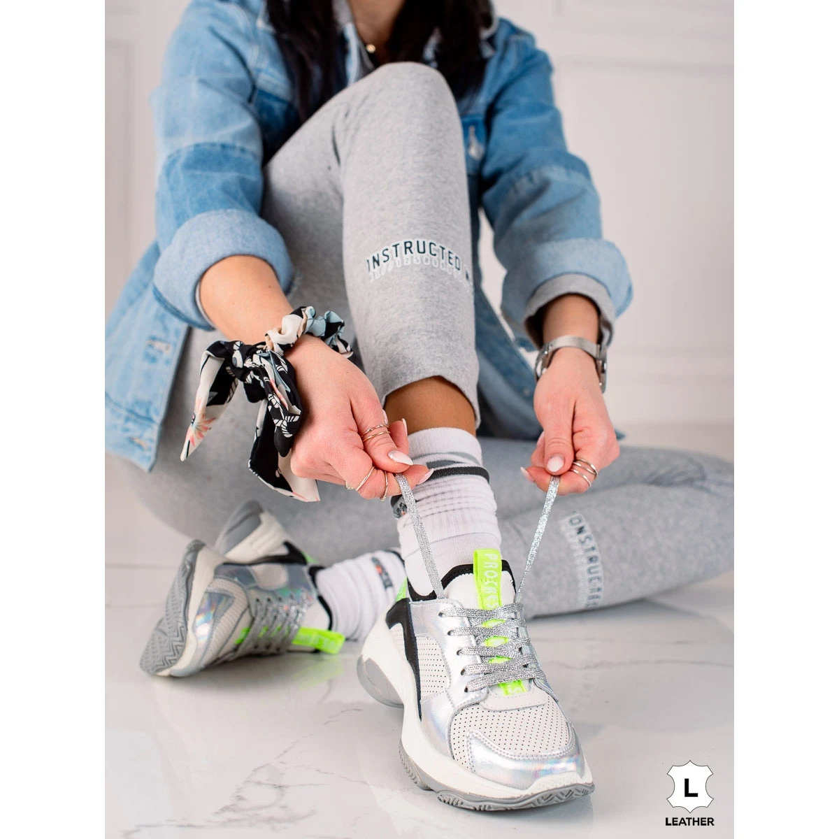 Goodin Baskets En Cuir Ajouré Multicolore – Image 2