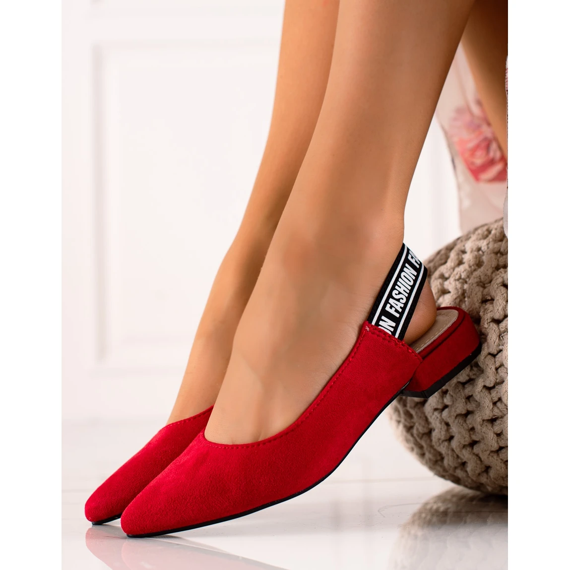 Goodin Escarpins à Talon Ouvert Rouge – Image 3