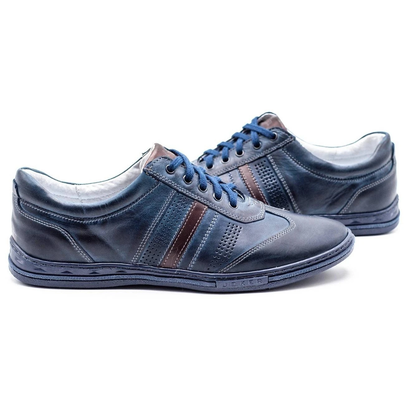 Joker Chaussures Cuir Homme 521 Bleu Marine – Image 4