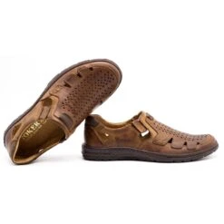 Joker Chaussures D'été Homme En Cuir, Slip-on 500J Marron Brun