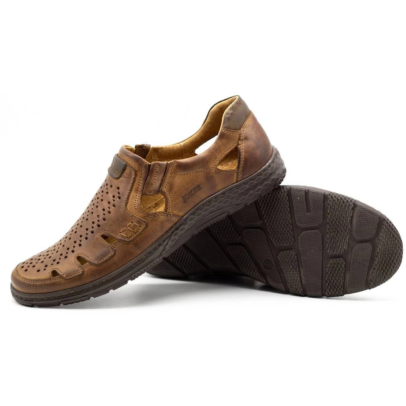 Joker Chaussures D'été Homme En Cuir, Slip-on 500J Marron Brun – Image 6