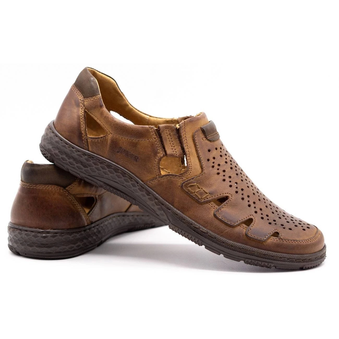 Joker Chaussures D'été Homme En Cuir, Slip-on 500J Marron Brun – Image 7