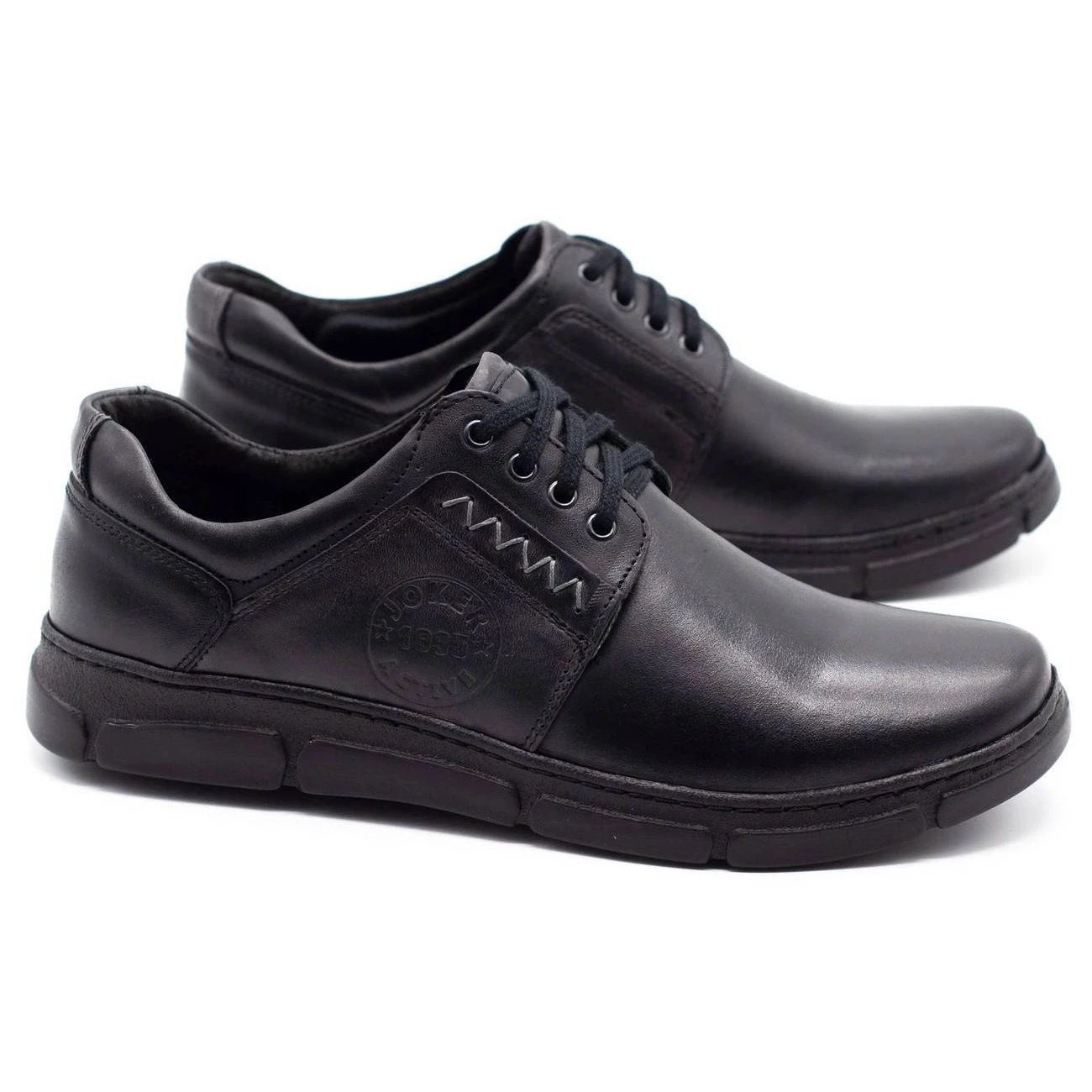 Joker Chaussures En Cuir Noir Pour Hommes 506 Le Noir – Image 2