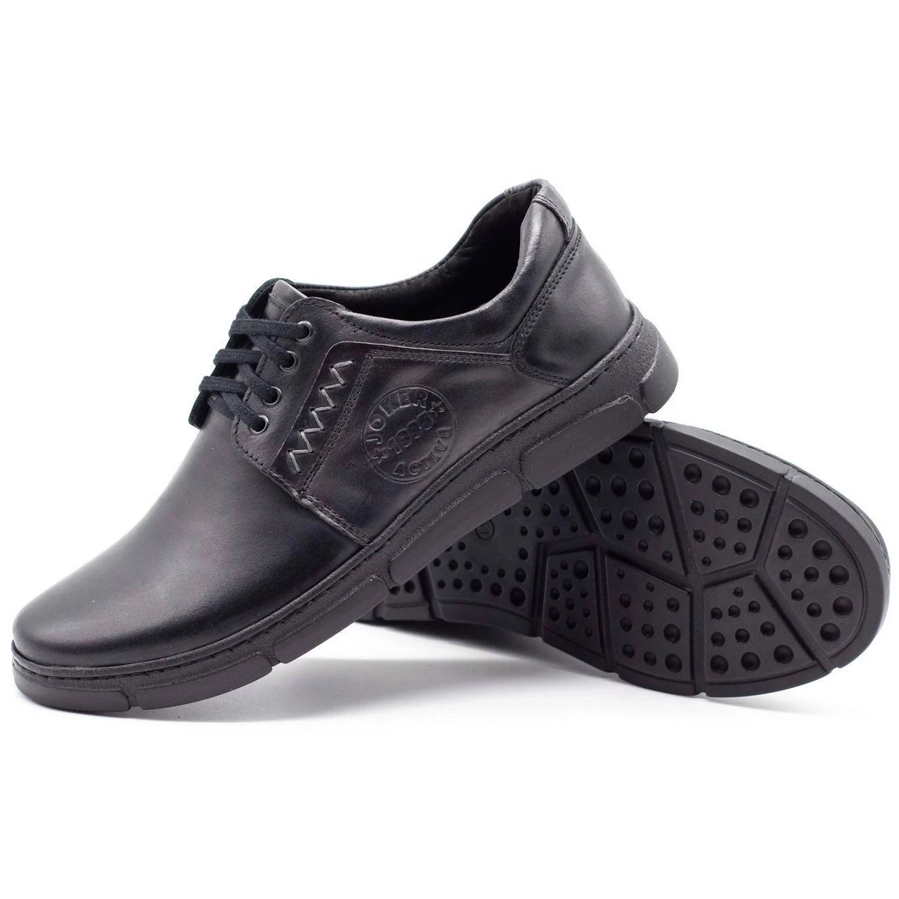 Joker Chaussures En Cuir Noir Pour Hommes 506 Le Noir – Image 3