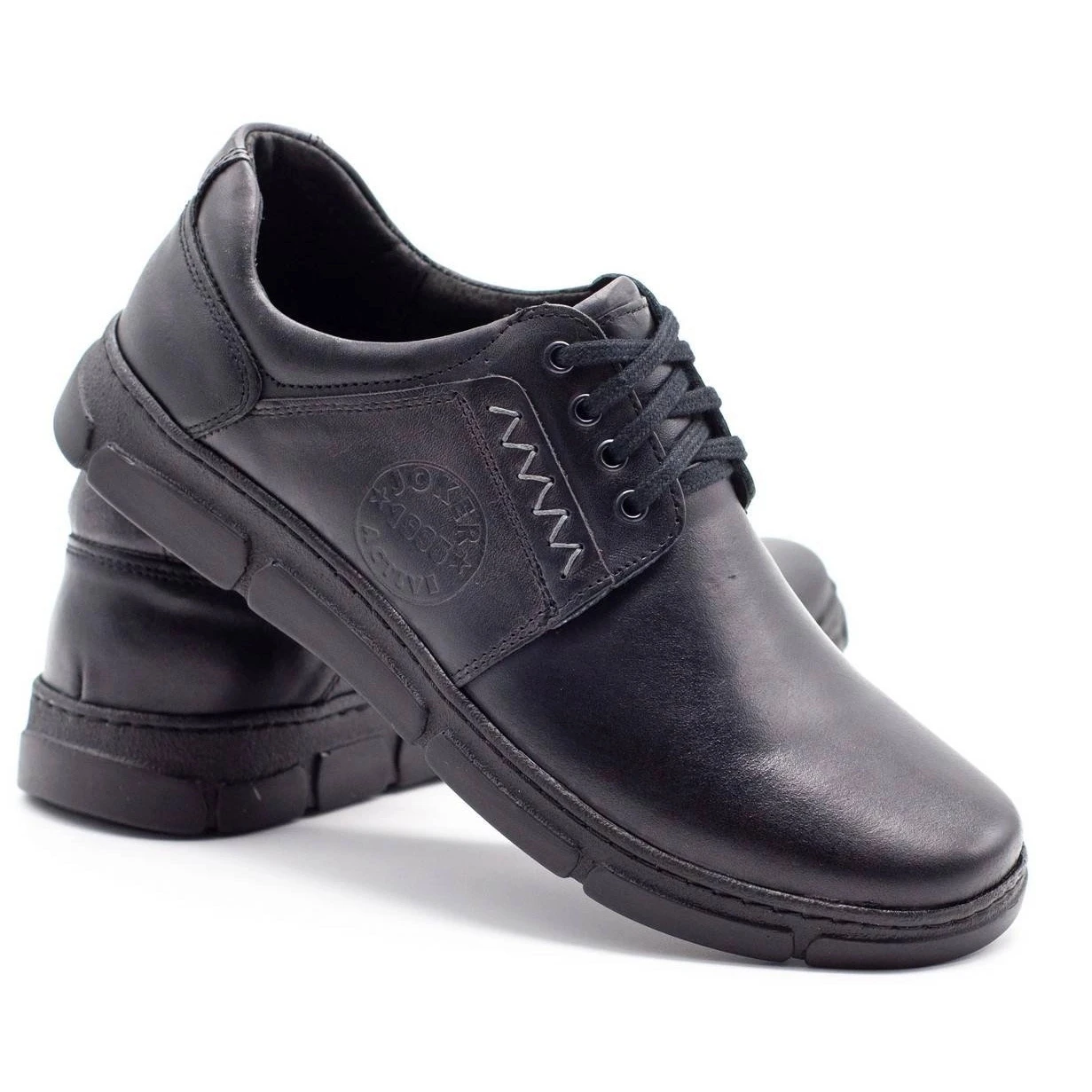 Joker Chaussures En Cuir Noir Pour Hommes 506 Le Noir – Image 4