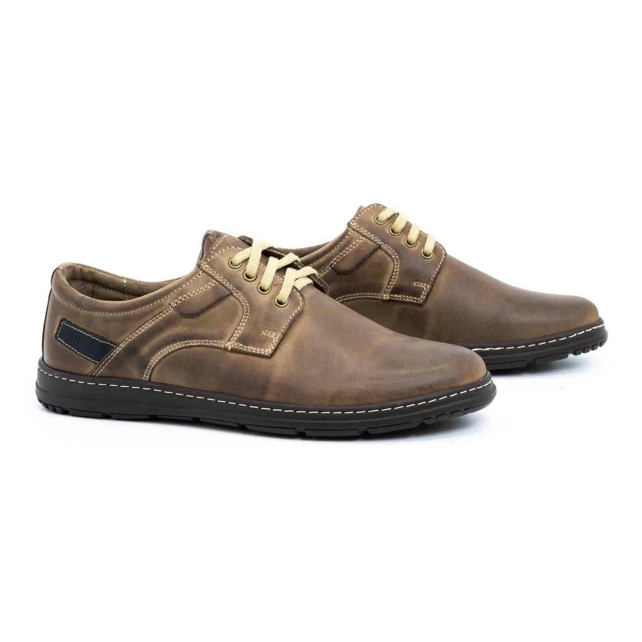 Joker Chaussures En Cuir Pour Hommes 536J Marron Brun – Image 2