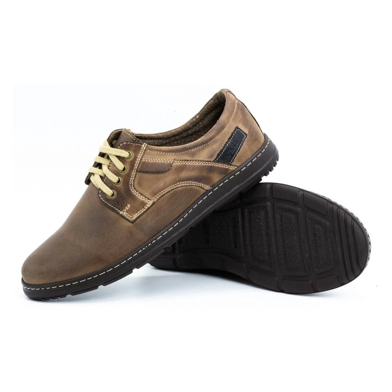 Joker Chaussures En Cuir Pour Hommes 536J Marron Brun – Image 3