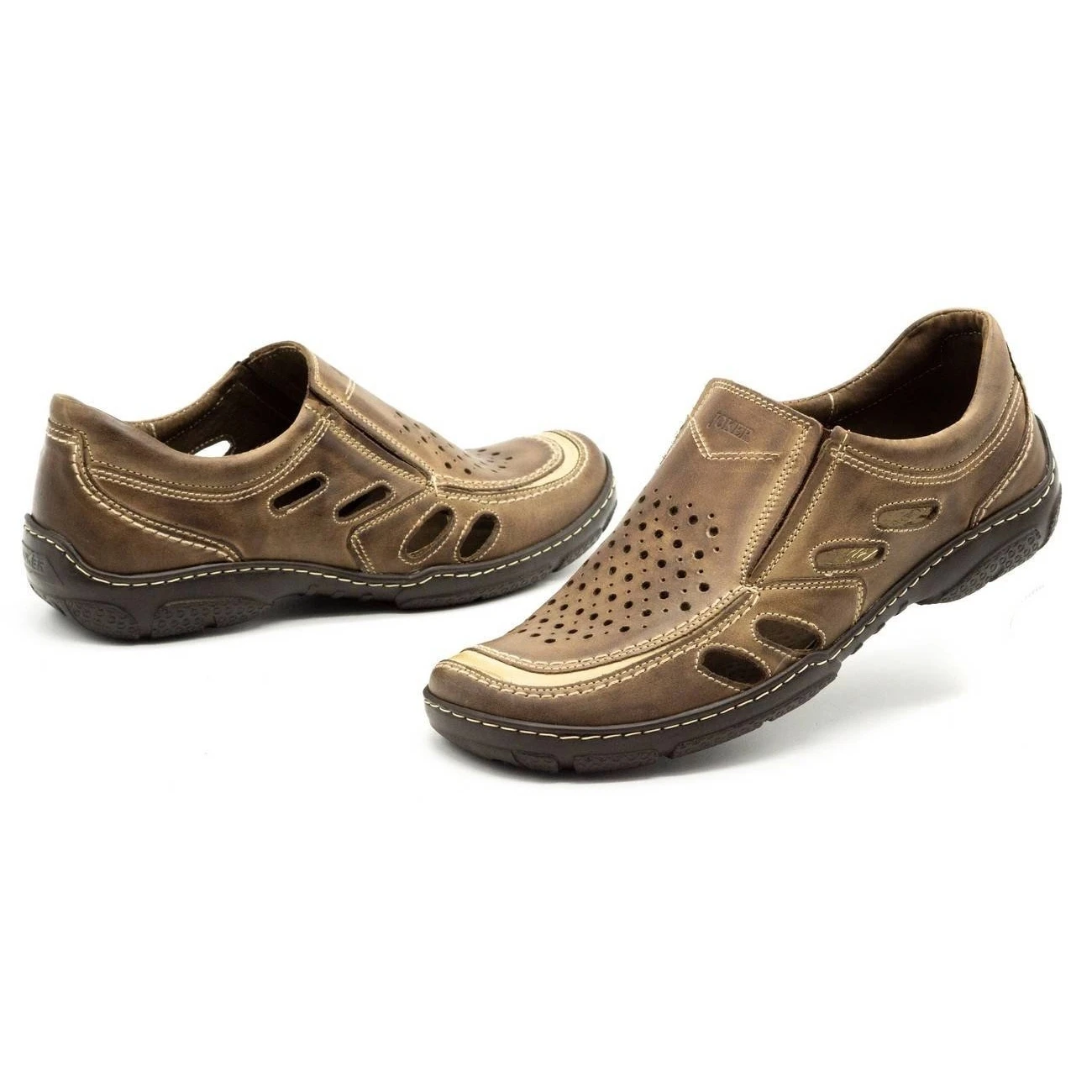 Joker Mocassins Homme En Cuir Pour L'été 213L Marron Brun – Image 11