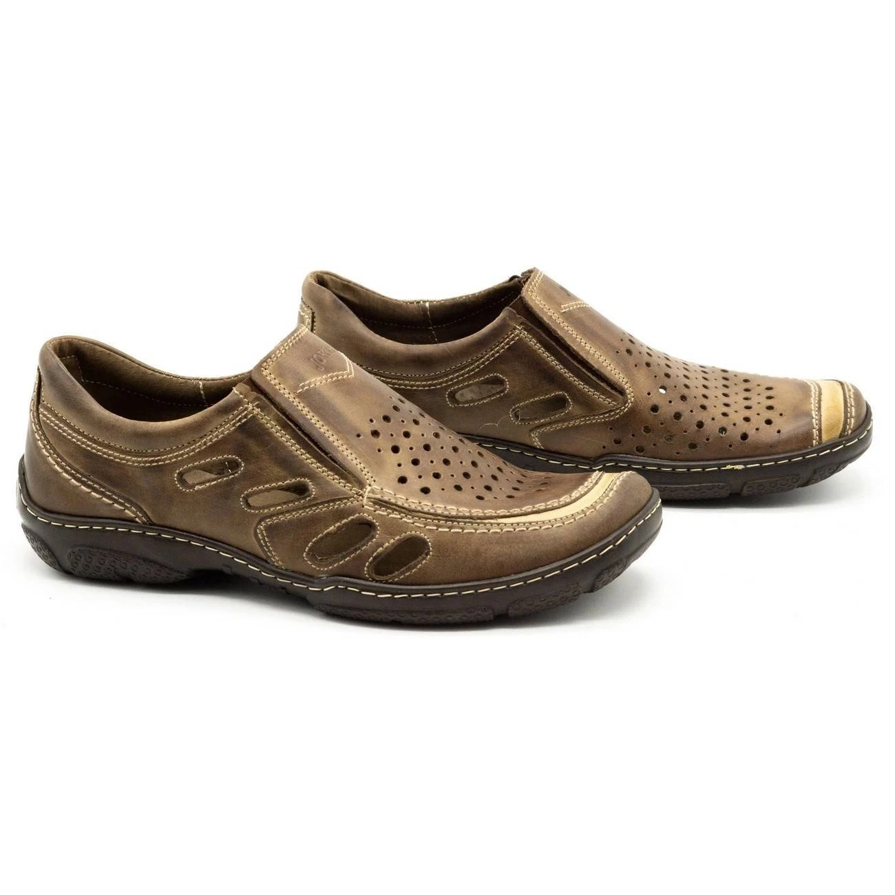 Joker Mocassins Homme En Cuir Pour L'été 213L Marron Brun – Image 7