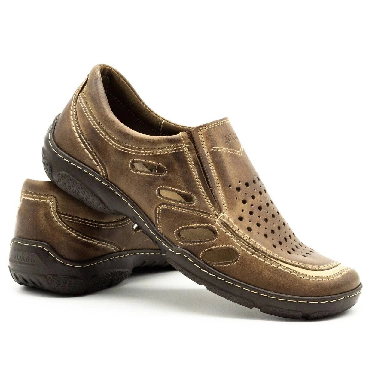 Joker Mocassins Homme En Cuir Pour L'été 213L Marron Brun – Image 9