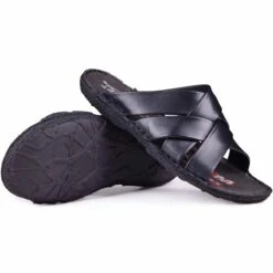 Kampol Chaussons Cuir Homme 214/5 Noir Le Noir