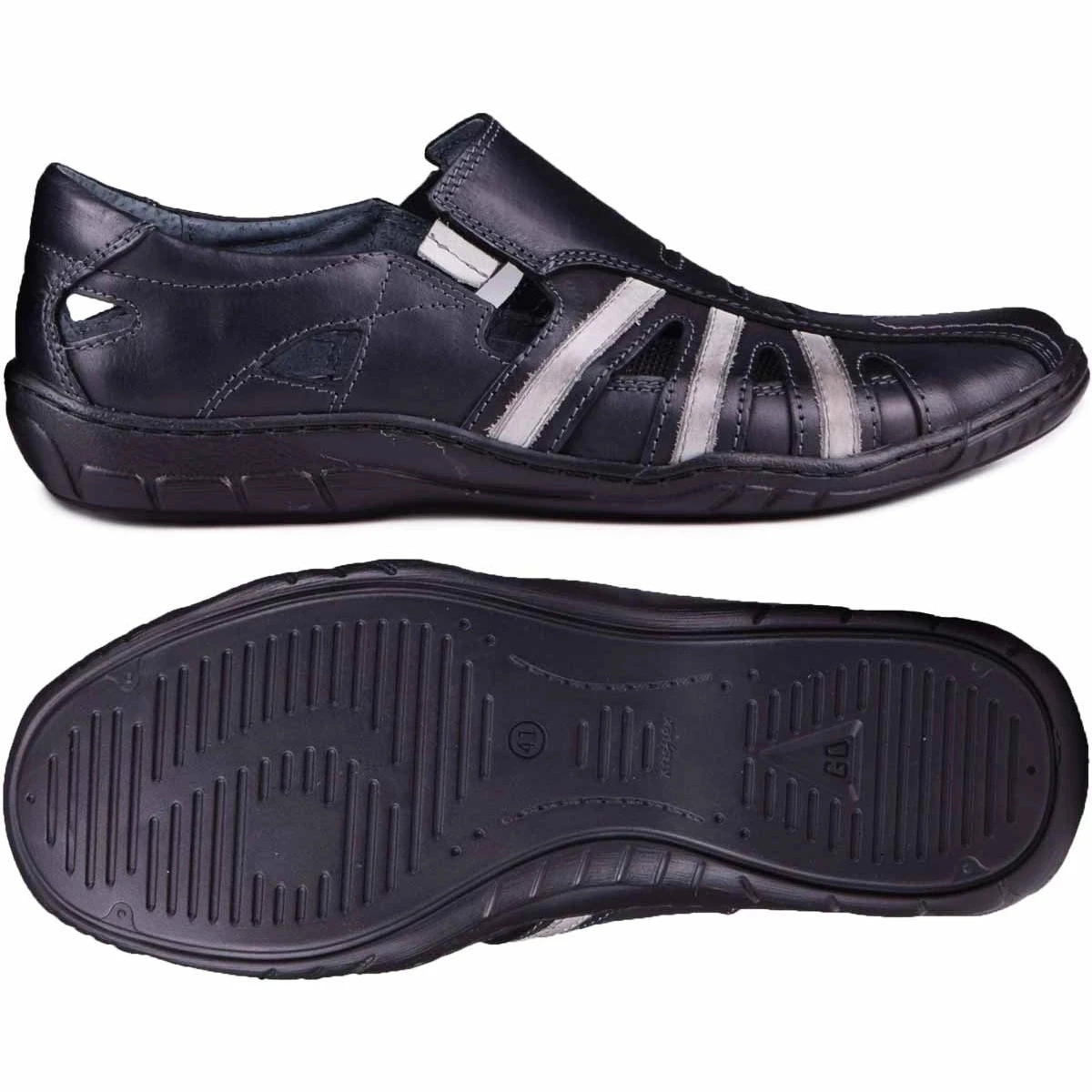 Kampol Chaussures Ajourées Homme Pour L'été 16/10 Noir Le Noir – Image 2