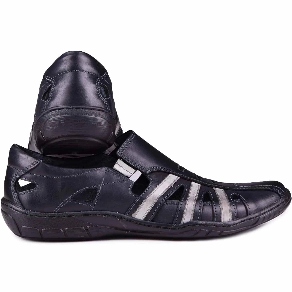 Kampol Chaussures Ajourées Homme Pour L'été 16/10 Noir Le Noir – Image 3