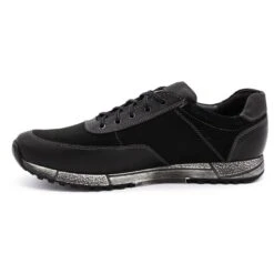 Kampol Chaussures Casual En Cuir Pour Hommes 31/3 Noir Le Noir