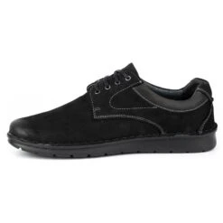 Kampol Chaussures Homme Cuir Casual 13/3 Nubuck Noir Le Noir
