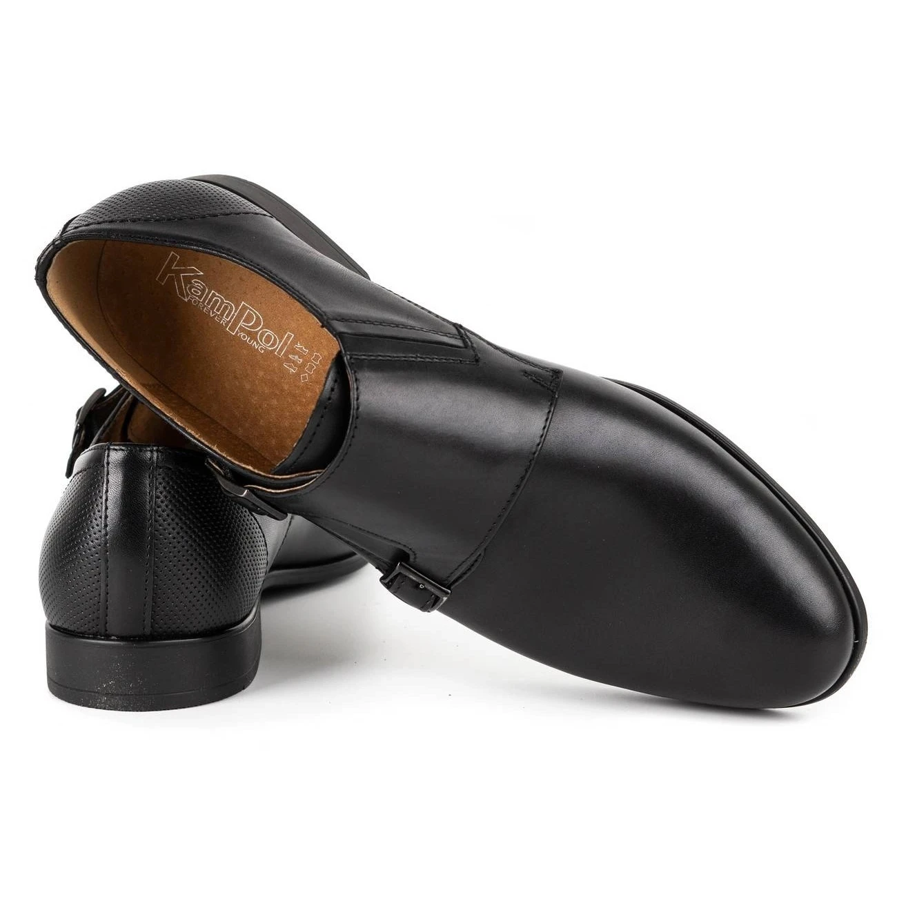 Kampol Chaussures Monki Formelles Pour Hommes 341/15 Noir Le Noir – Image 4