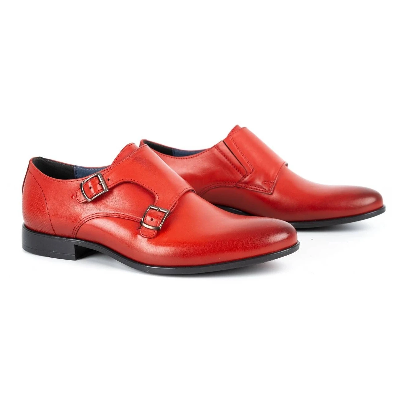 Kampol Chaussures Monki Formelles Pour Hommes 341/39 Rouge – Image 2