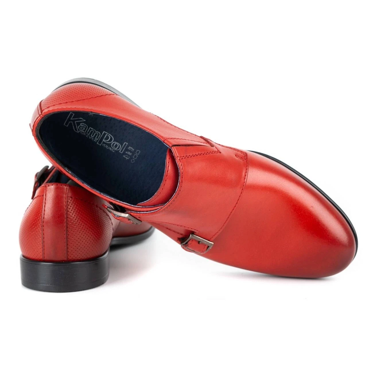 Kampol Chaussures Monki Formelles Pour Hommes 341/39 Rouge – Image 4