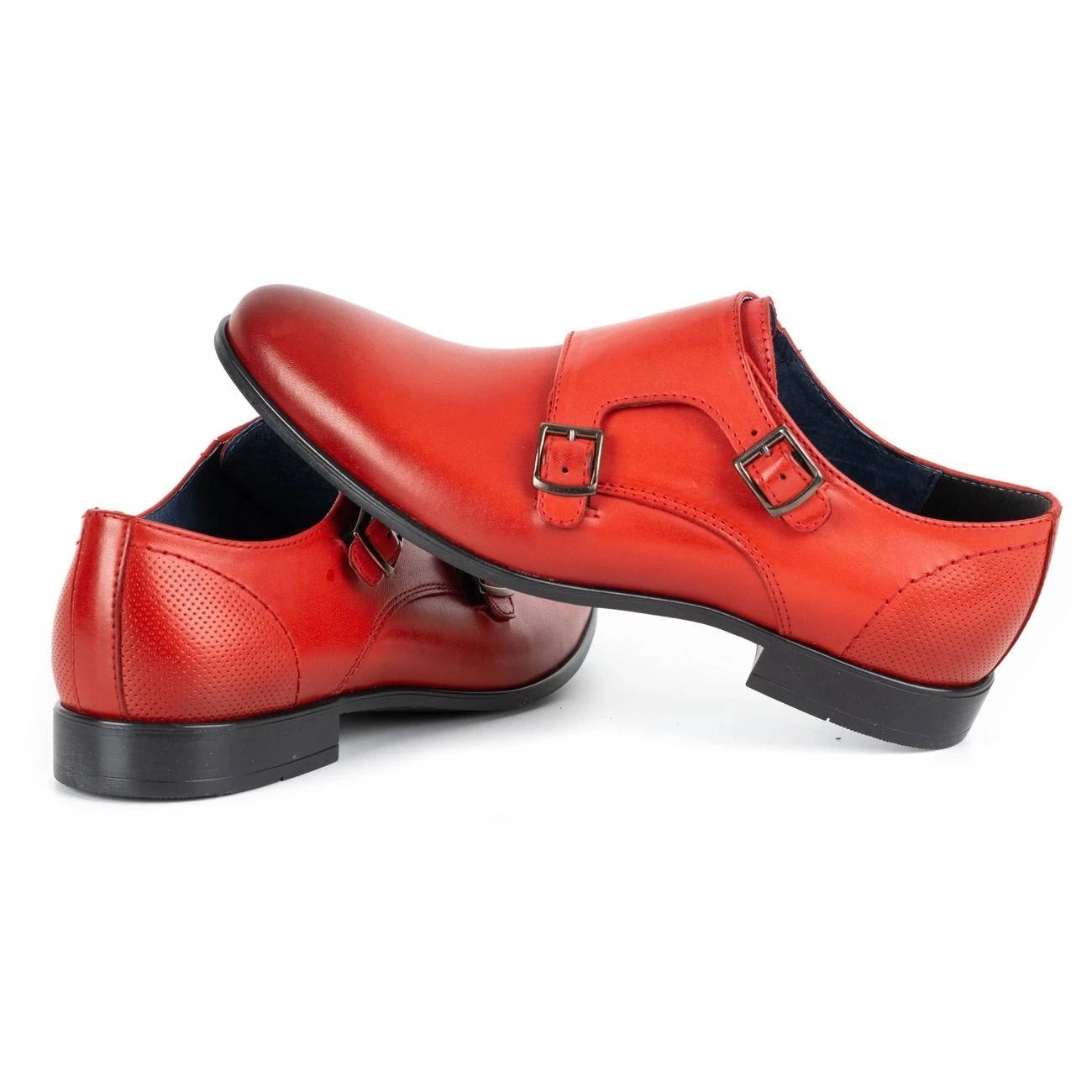 Kampol Chaussures Monki Formelles Pour Hommes 341/39 Rouge – Image 5