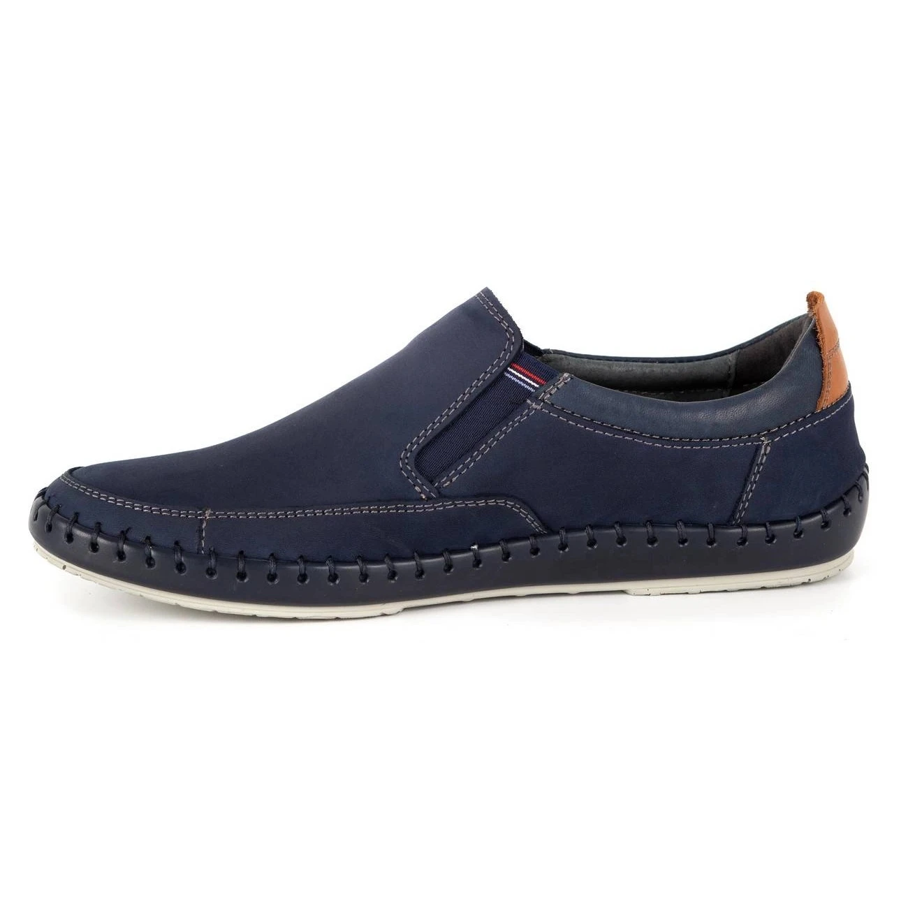 Kampol Mocassin Homme Cuir Perforé 51KAM Bleu Marine