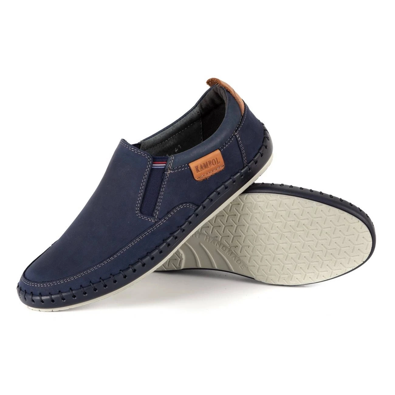 Kampol Mocassin Homme Cuir Perforé 51KAM Bleu Marine – Image 3