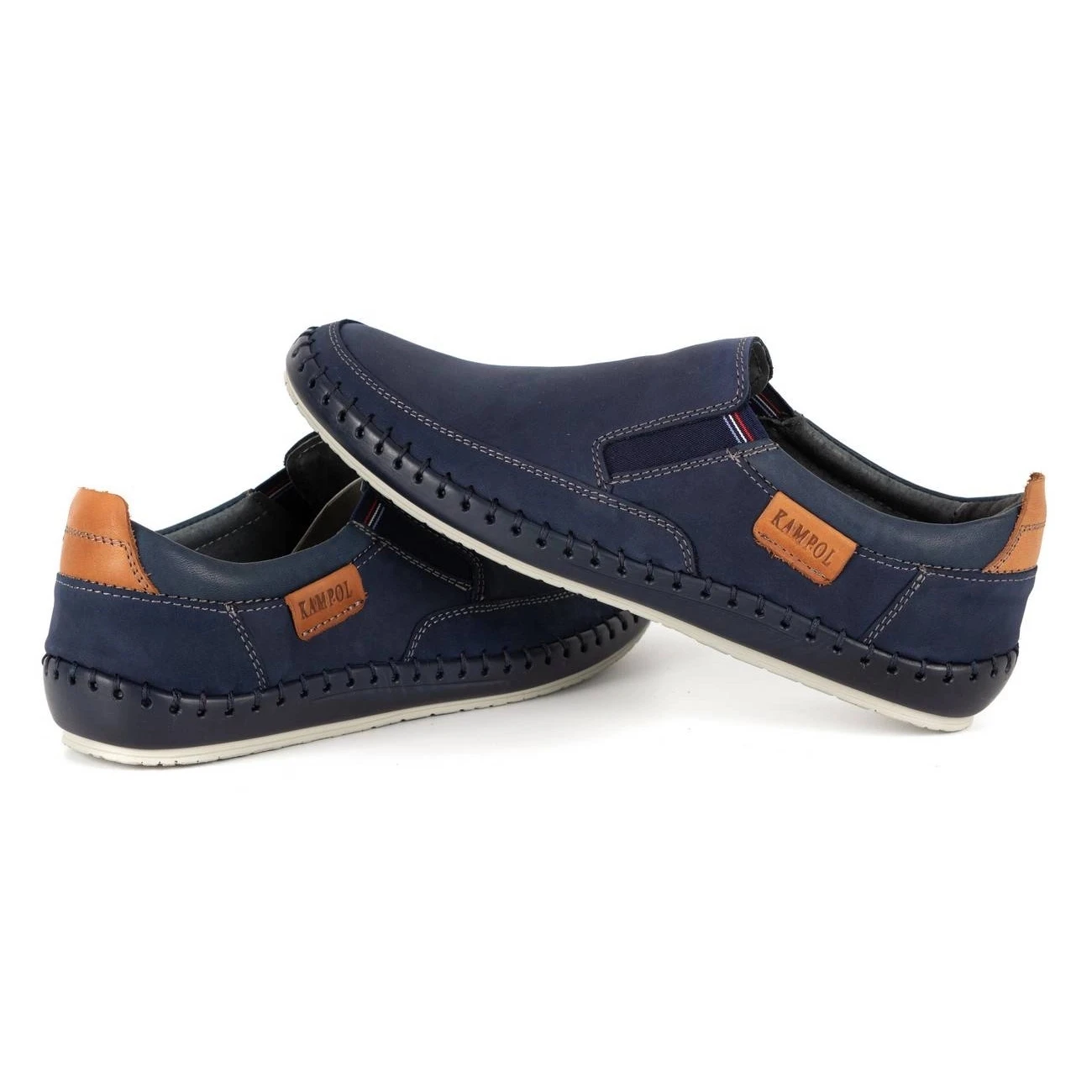 Kampol Mocassin Homme Cuir Perforé 51KAM Bleu Marine – Image 5