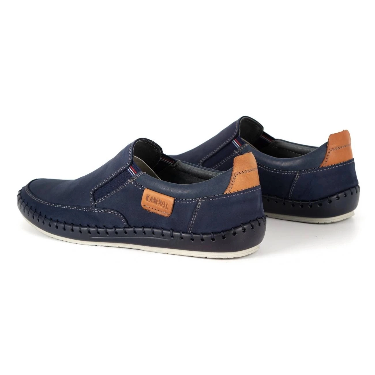Kampol Mocassin Homme Cuir Perforé 51KAM Bleu Marine – Image 6