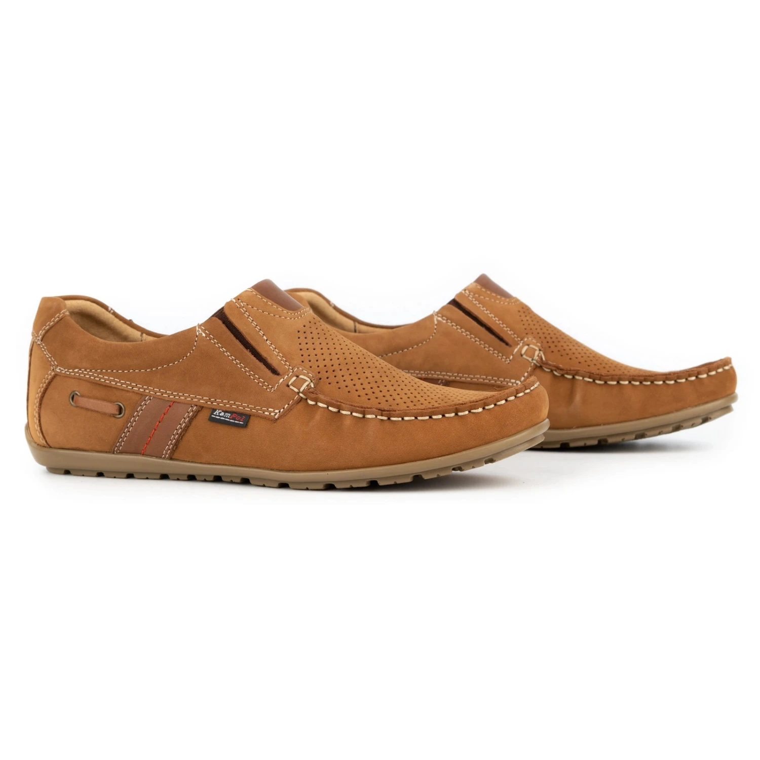 Kampol Mocassins Homme Ajourés Pour L'été 53 / BR / P Marron Brun – Image 3